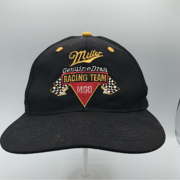 Vintage Rusty Wallace MILLER Genuine Draft Racing Team Snapback Hat Cap 90s MGD - Picture 1 of 10